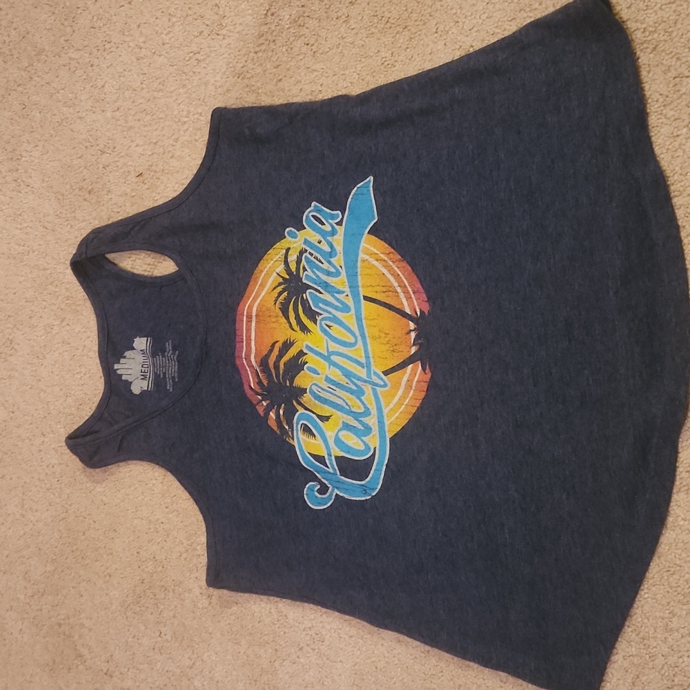 Blue M tank top